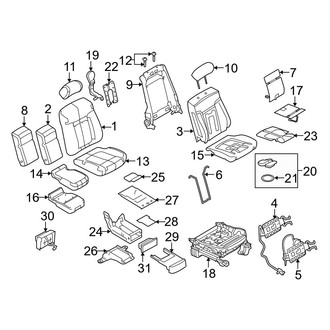 Ford OE - Seats & Tracks - Front Seat Components (40/20/40, With Armrest, Split Bench)