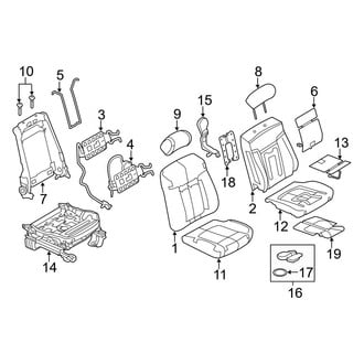 Ford OE - Seats & Tracks - Front Seat Components (40/20/40, With Armrest, Outer Seat Split Bench)