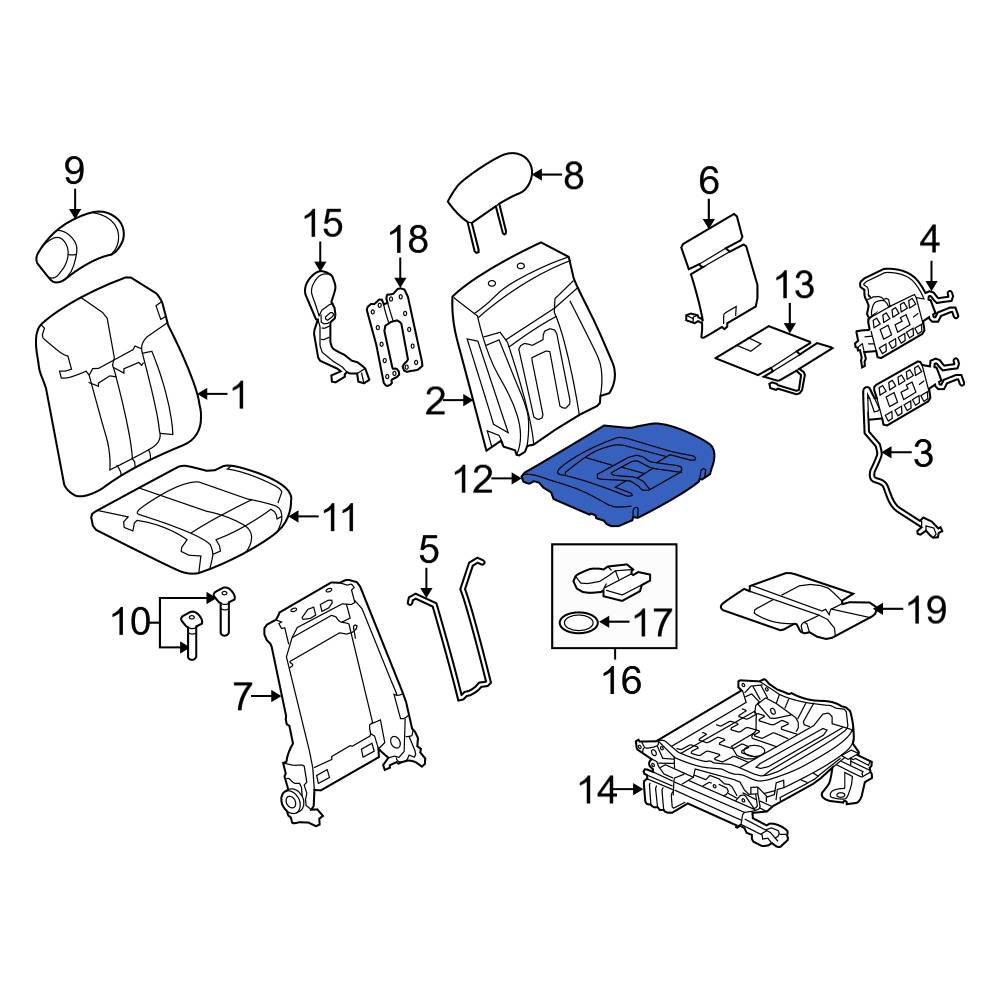 NEW OEM Ford Front Right Seat Cushion Foam Pad FL3Z-63632A22-F F