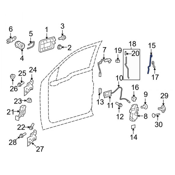 Ford OE 9L3Z1522153A - Rear Left Door Lock Operating Rod