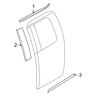 Ford OE - Rear Door - Exterior Trim (FX2 / FX4 / Lariat / STX / XL / XLT SuperCab)