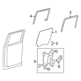 Ford OE - Rear Door - Glass & Hardware (FX2 / FX4 / Harley-Davidson Edition / King Ranch / Lariat / XL / XLT SuperCrew)