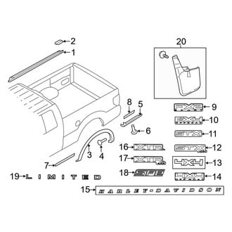 Ford OE - Pick Up Box - Exterior Trim (Box Body Side)