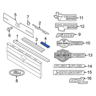 Ford OE - Rear Left Tailgate Molding