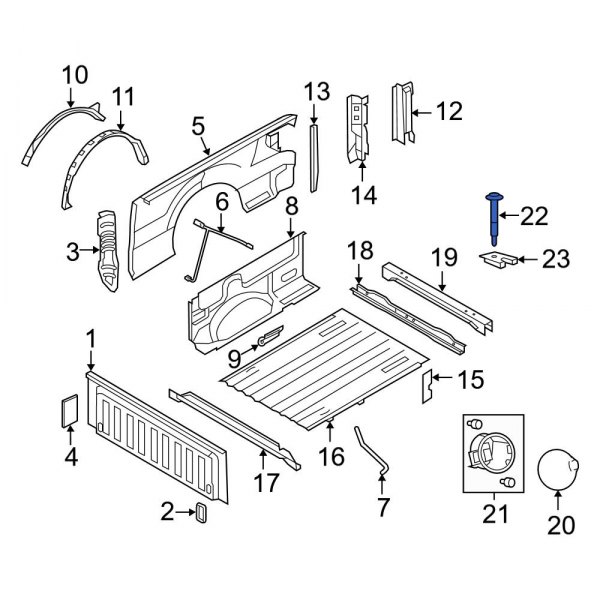 Ford Oe W709424s902 Truck Bed Bolt