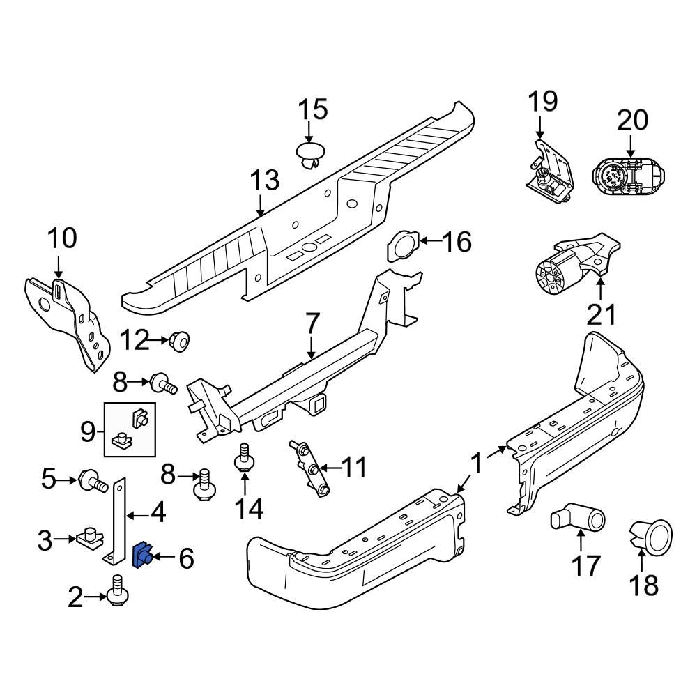 Ford OE N811658S301 Running Board Nut