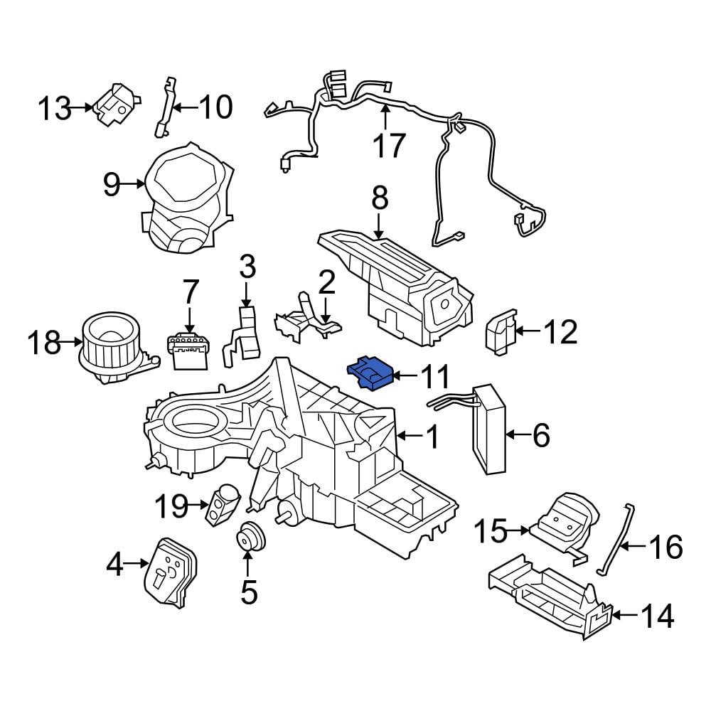 Diagram ダイアグラム ラビットファー ラクーンファー ダウンベスト 36 Ford OE DL3Z19E616A - HVAC Blend Door Actuator