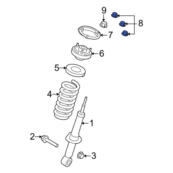 Suspension Shock Absorber Mount Nut