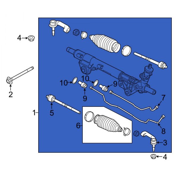 Ford OE EU2Z3V504CRM Rack and Pinion Assembly