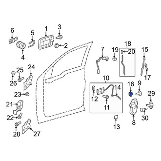 Ford OE - Front Door Lock Rod Clip