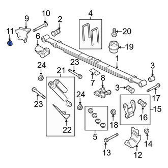 Ford OE - Rear Forward Leaf Spring Nut