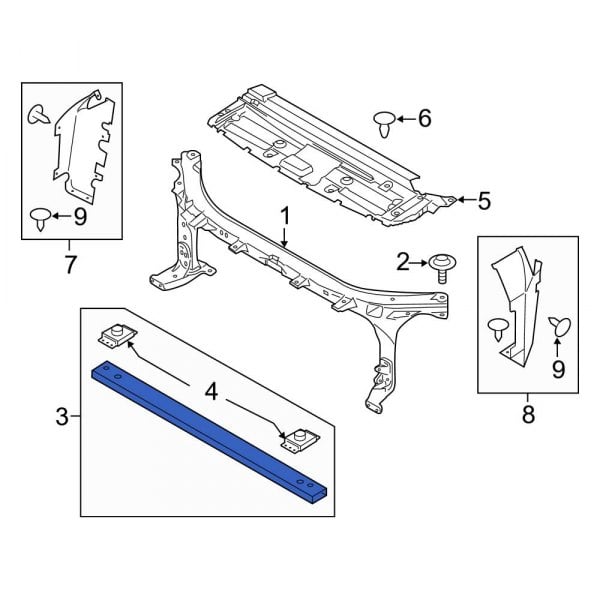 Ford OE FL3Z16139A - Front Lower Radiator Support Tie Bar