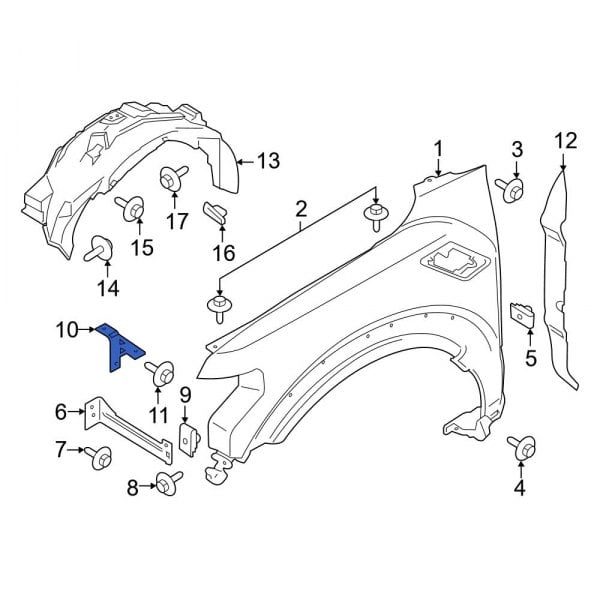 Ford OE ML3Z16152A - Fender Bracket