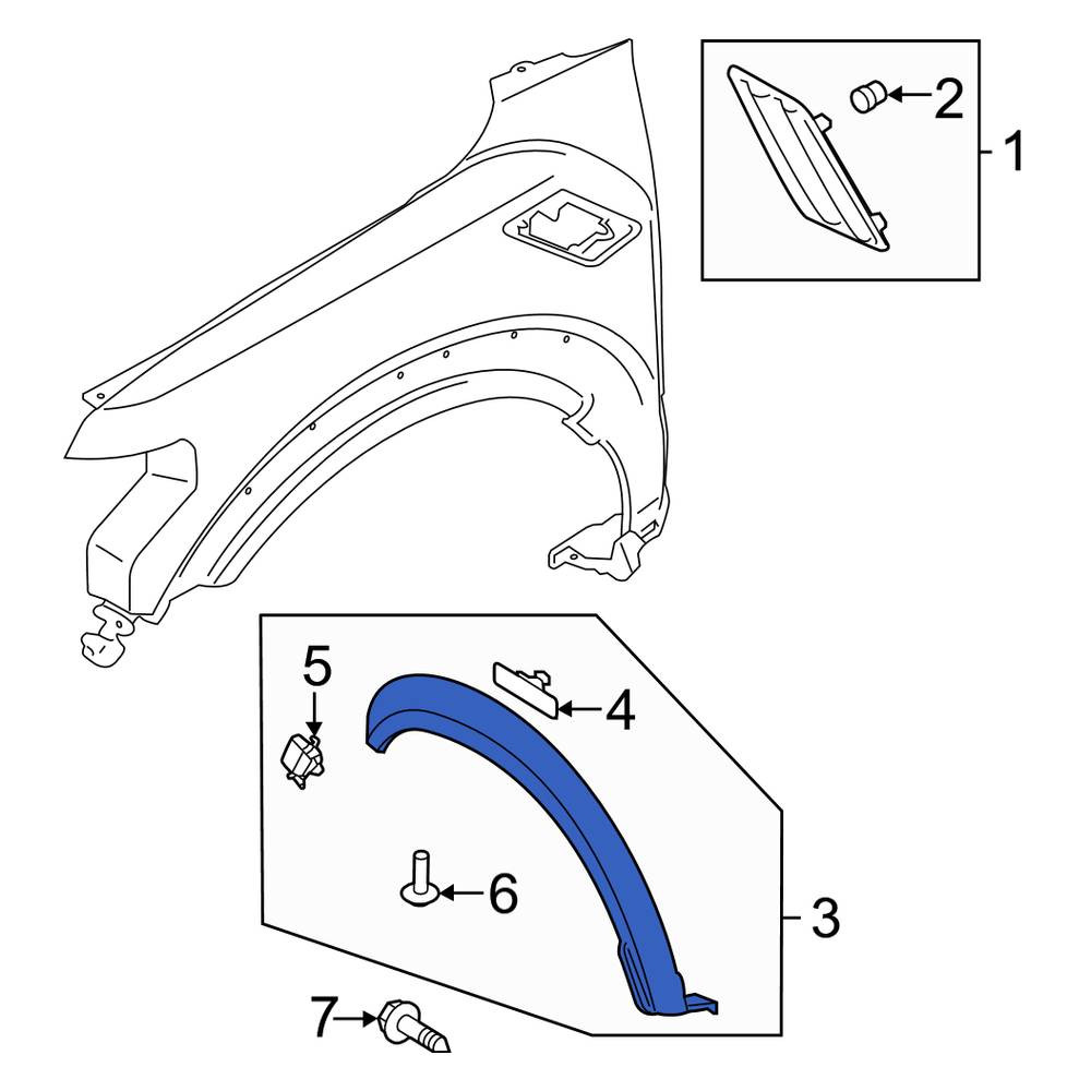 Ford OE ML3Z16038AB Front Right Fender Flare ford-oe-ml3z16038ab-front-right-fender-flare