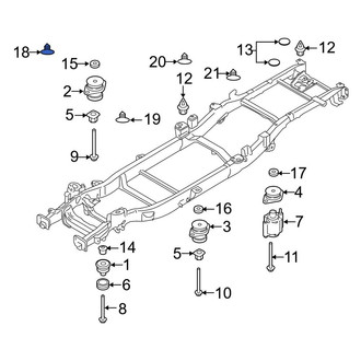Ford OE - Front Body Mount Cushion Nut