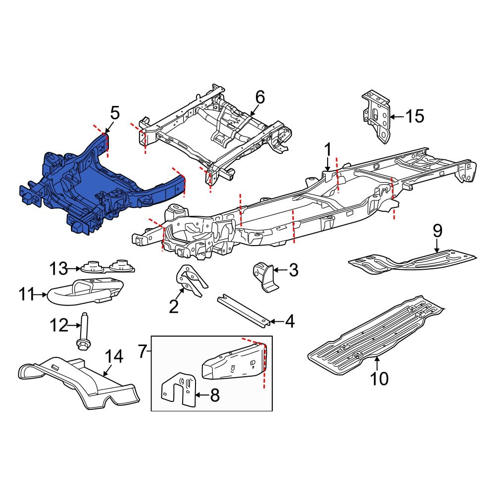 Ford OE FL3Z5019AE - Front Frame Rail