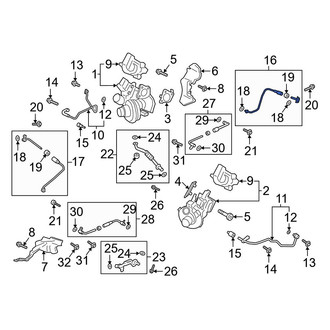 Ford OE - Right Turbocharger Coolant Line