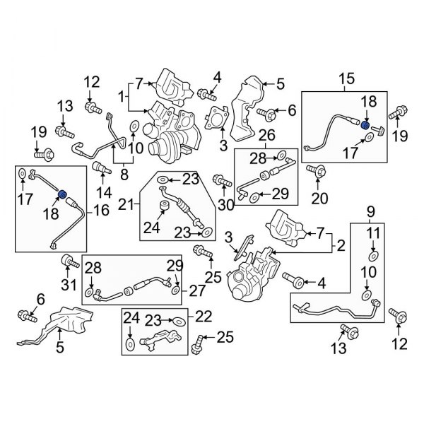 Ford OE FT4Z6N652H Lower Turbocharger Coolant Line Gasket