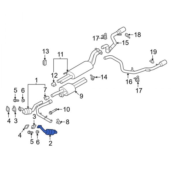 Ford OE KL3Z5E212G Left Catalytic Converter