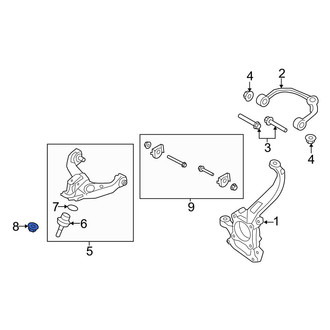 Ford OE - Front Lower Suspension Ball Joint Nut & Washer