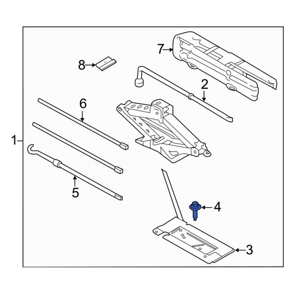 Ford OE W718311S900 Floor Jack Bolt