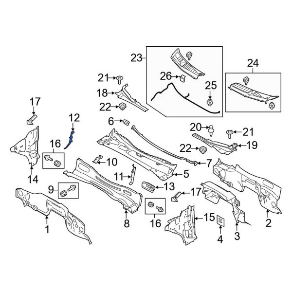 Cowl Water Deflector