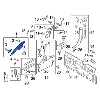 Ford OE - Right Body A-Pillar Trim Panel