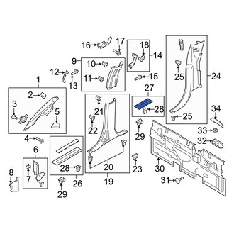 Ford OE - Rear Left Door Sill Plate