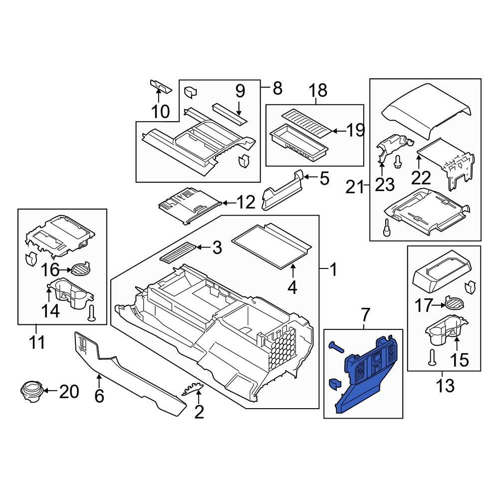 Ford OE HL3Z15045A76AB - Front Console Trim Panel