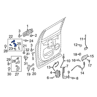 Ford OE - Rear Right Upper Door Hinge