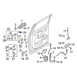 Ford OE - Front Upper Door Hinge Bolt
