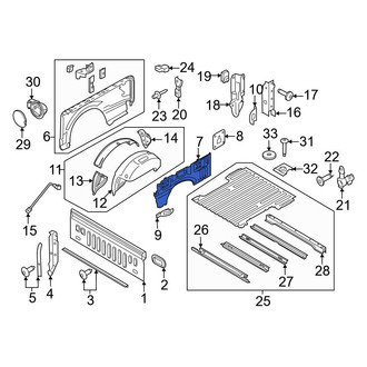 Ford OE - Rear Left Inner Truck Bed Panel