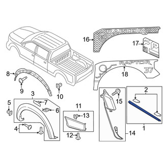 Ford OE - Rear Left Truck Bed Side Rail