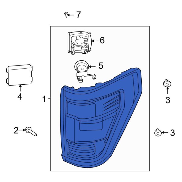 Ford OE NL3Z13404D Rear Right Tail Light Assembly