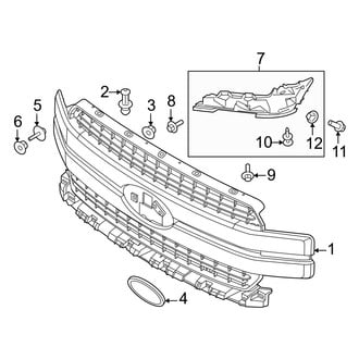 Ford OE - Grille & Components (2 Bar Grille, Type 2, W/O Mesh Insert), (King Ranch / Lariat / Limited / Platinum / Police Responder / SSV / XL / XLT)