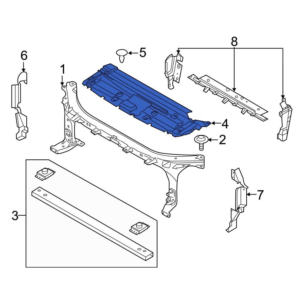 Ford OE JL3Z19E525A - Front Radiator Support Access Cover