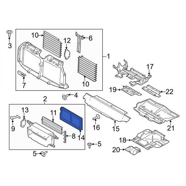 Ford OE FL3Z8327B - Front Upper Radiator Support Air Deflector