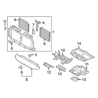 Ford OE - Radiator Support - Splash Shields (8 Engine VIN Character)