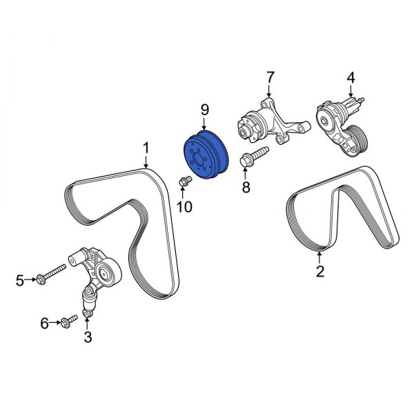 Ford OE JL3Z8610A Engine Cooling Fan Clutch Pulley