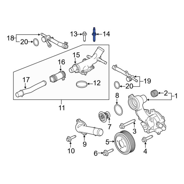 Engine Coolant Outlet Housing Bolt