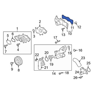 Ford OE - Engine Water Pump Outlet Pipe Gasket