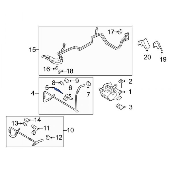 Ford OE FL3Z7B147E Transmission Oil Cooler Line Clip