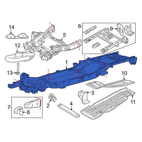 Ford OE FL3Z5019X - Front Frame Rail