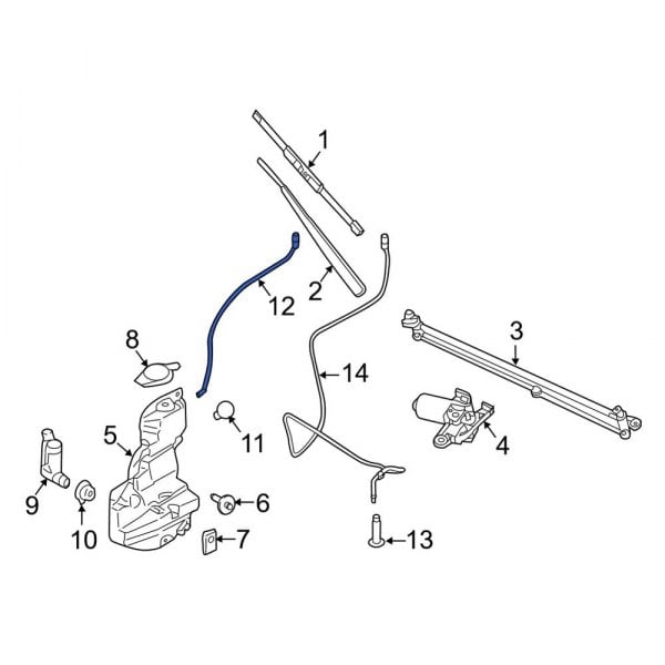 Ford OE FL3Z17A605A Front Windshield Washer Hose