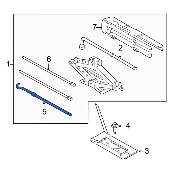 Ford OE FL3Z17081A Floor Jack Handle