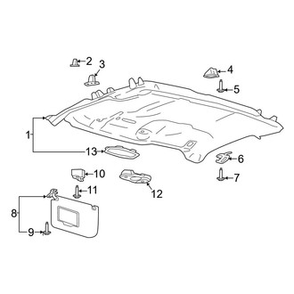 Ford OE - Cab - Interior Trim (Headliner & Visors), (Regular Cab)