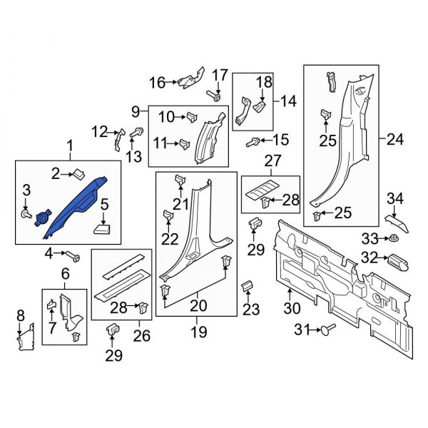 Body A-Pillar Trim Panel