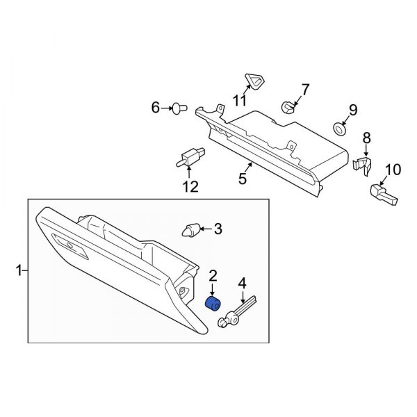 Glove Box Door Grommet