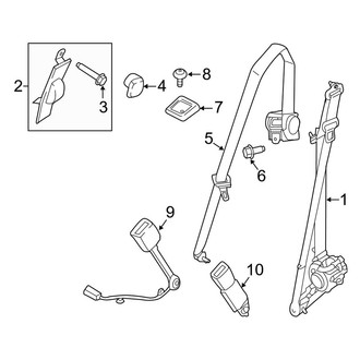 Ford OE - Restraint Systems - Front Seat Belts (With Split Bench Seats)