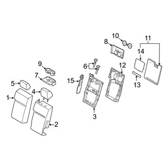 Ford OE - Seats & Tracks - Front Seat Components (Seat Back, Split Bench Center Seat), (King Ranch / Lariat / Limited / Platinum / Police Responder / SSV / XL / XLT)